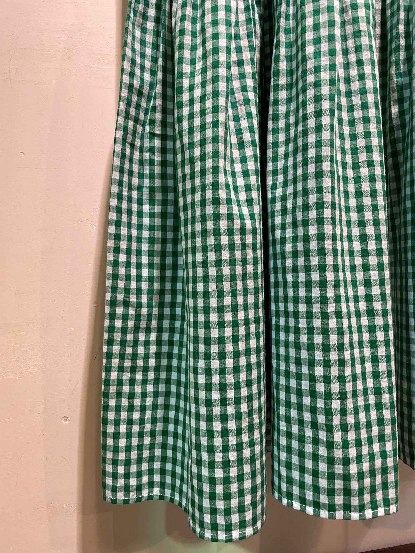 Cotton Poplin Mimosa Embroidery Cami Dress / キャミワンピース / グリーン