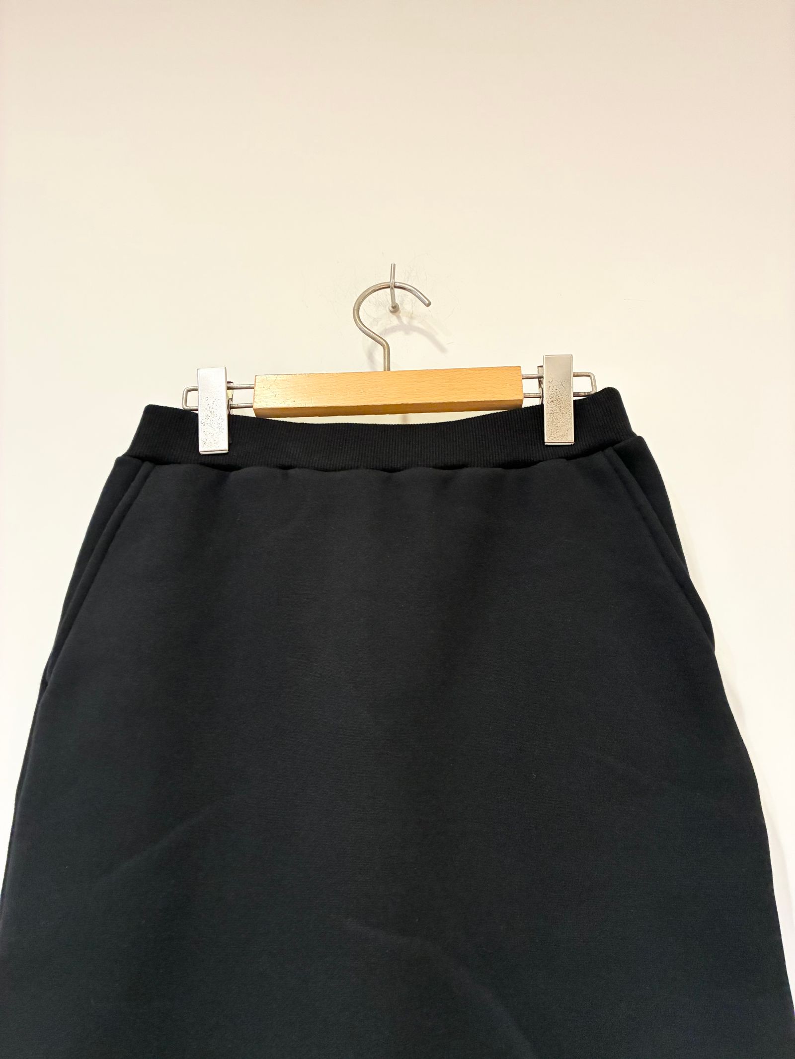 シルキーテリー スカート / 裏起毛タイトスカート / ブラック