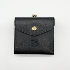 ウォレット/がま口二つ折り財布/ブラック