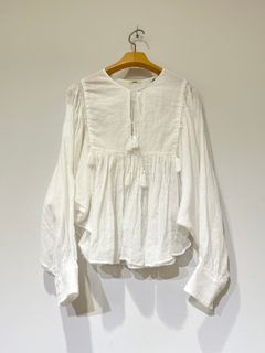 【ラスト1点】Gauze Blouse / ギャザーブラウス / ホワイト