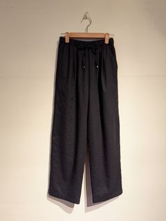 リネンライクイージーパンツ / テーパードパンツ / ブラック