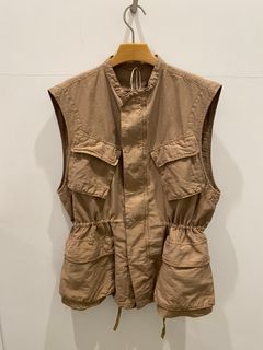 unfil アンフィル cotton & silk faille sleeveless zip jacket スリーブレスジップジャケット ミリタリーベスト WHSP-UW116
