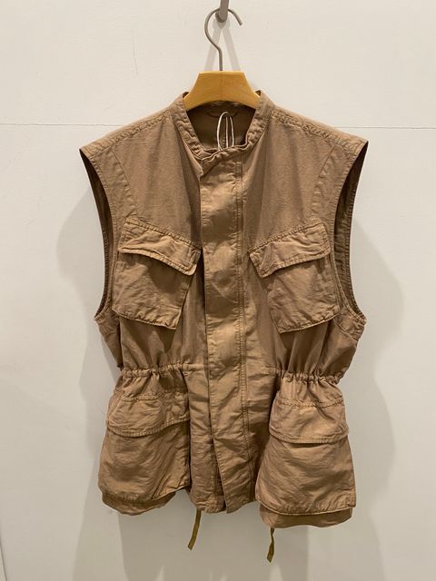 unfil アンフィル cotton & silk faille sleeveless zip jacket スリーブレスジップジャケット ミリタリーベスト WHSP-UW116