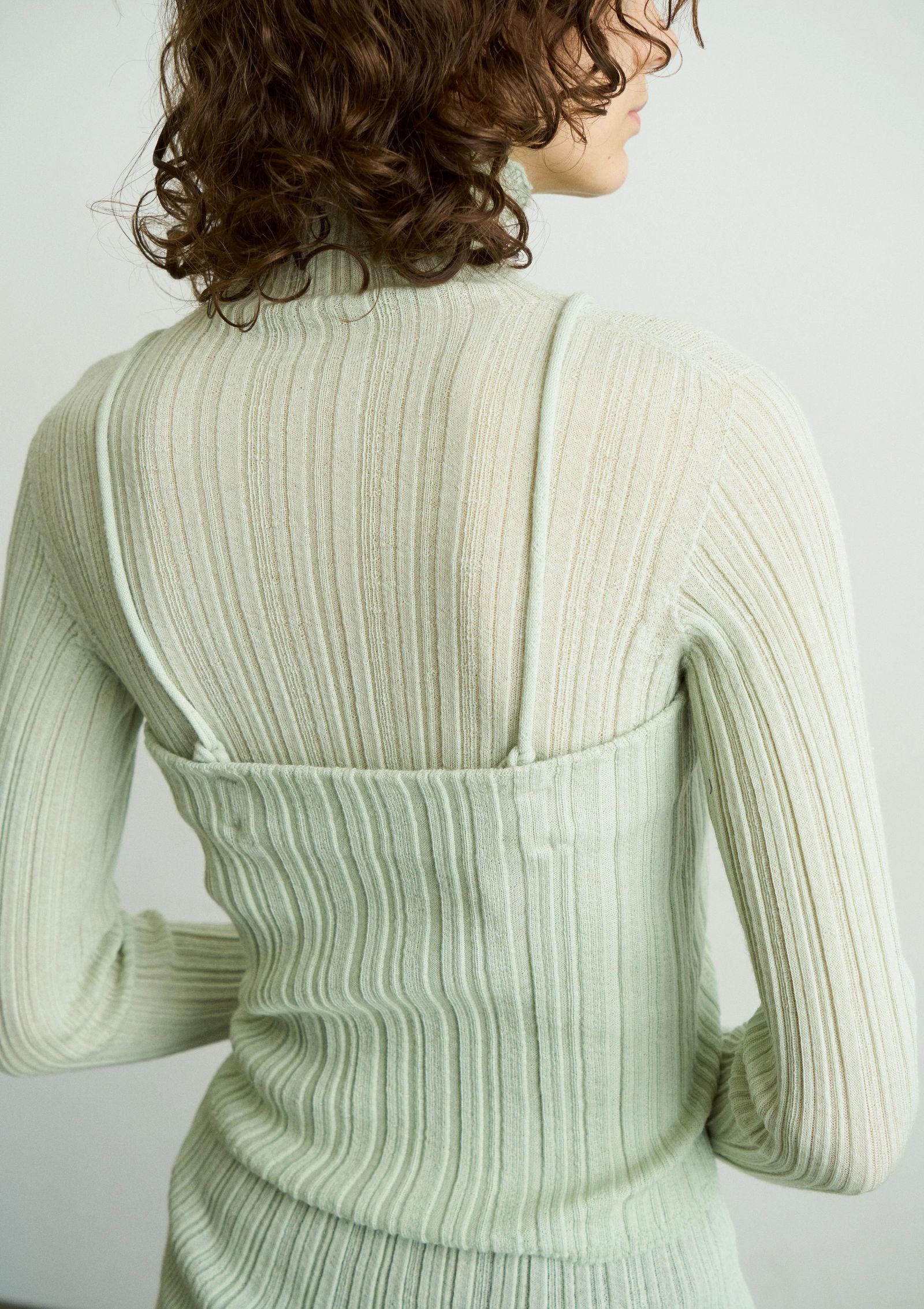 ROYAL BABY ALPACA RANDOM RIBBED-KNIT HIGH-NECK P/O / リブタートルネックニット / グレー