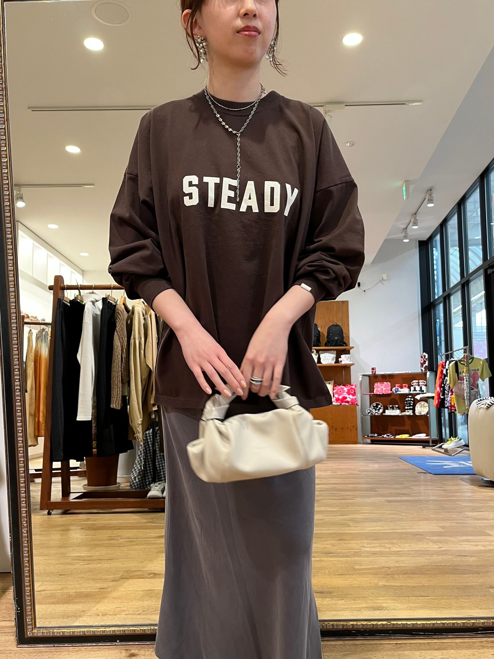 92 STEADY LONG TEE / プリントロンT / ネイビー
