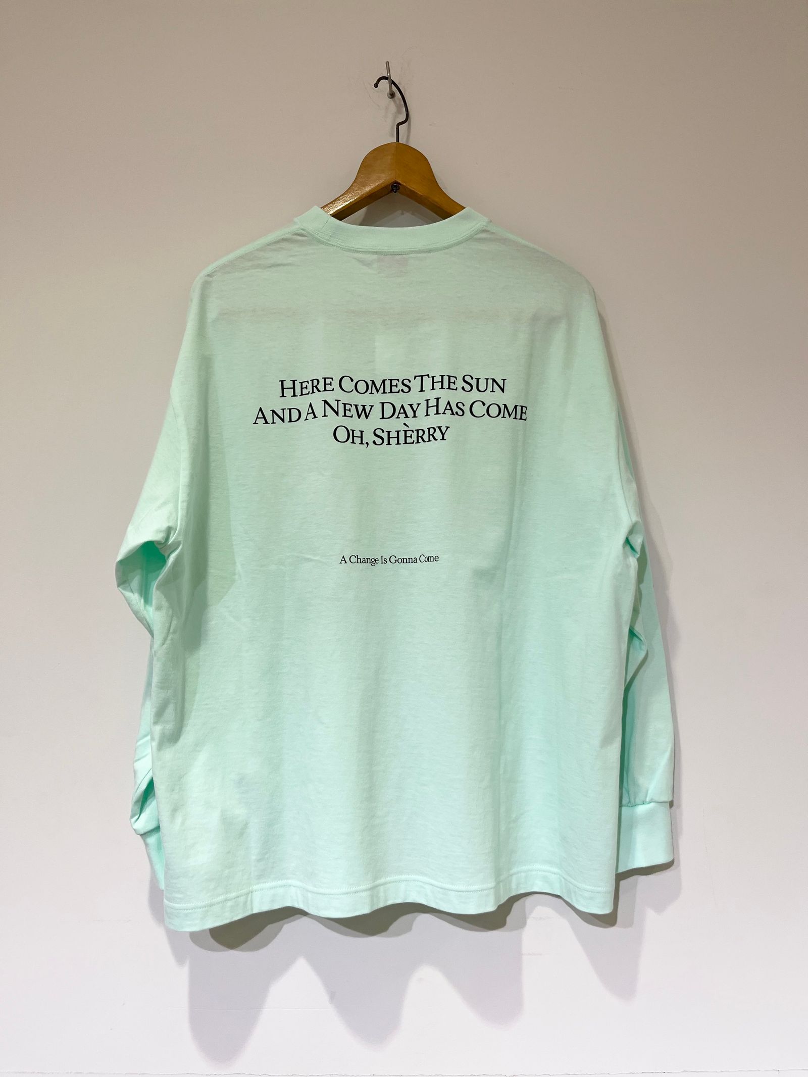 Oh Sherry / "New Day" L/S Tee / ロンT / ロングスリーブTシャツ / ミントグリーン