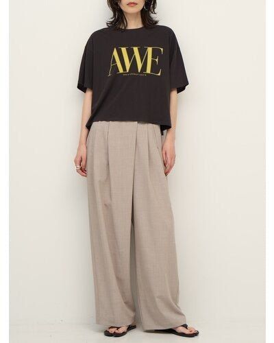 "AWE"プリントクロップドTee / ロゴTシャツ / ホワイト