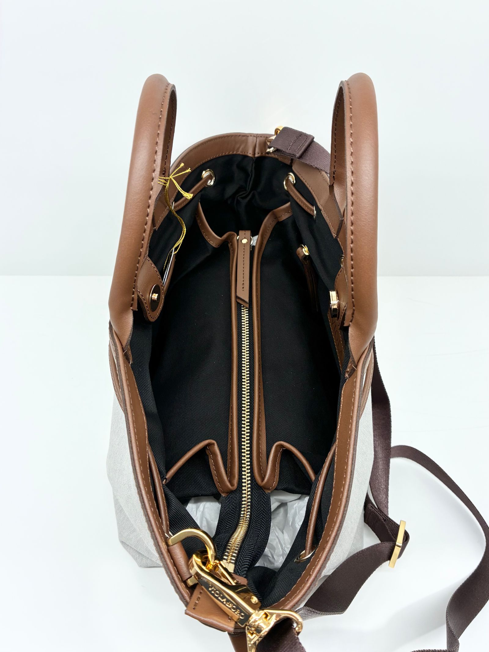 CAMPER / レザーコードキャンバスバッグ / ブラウン