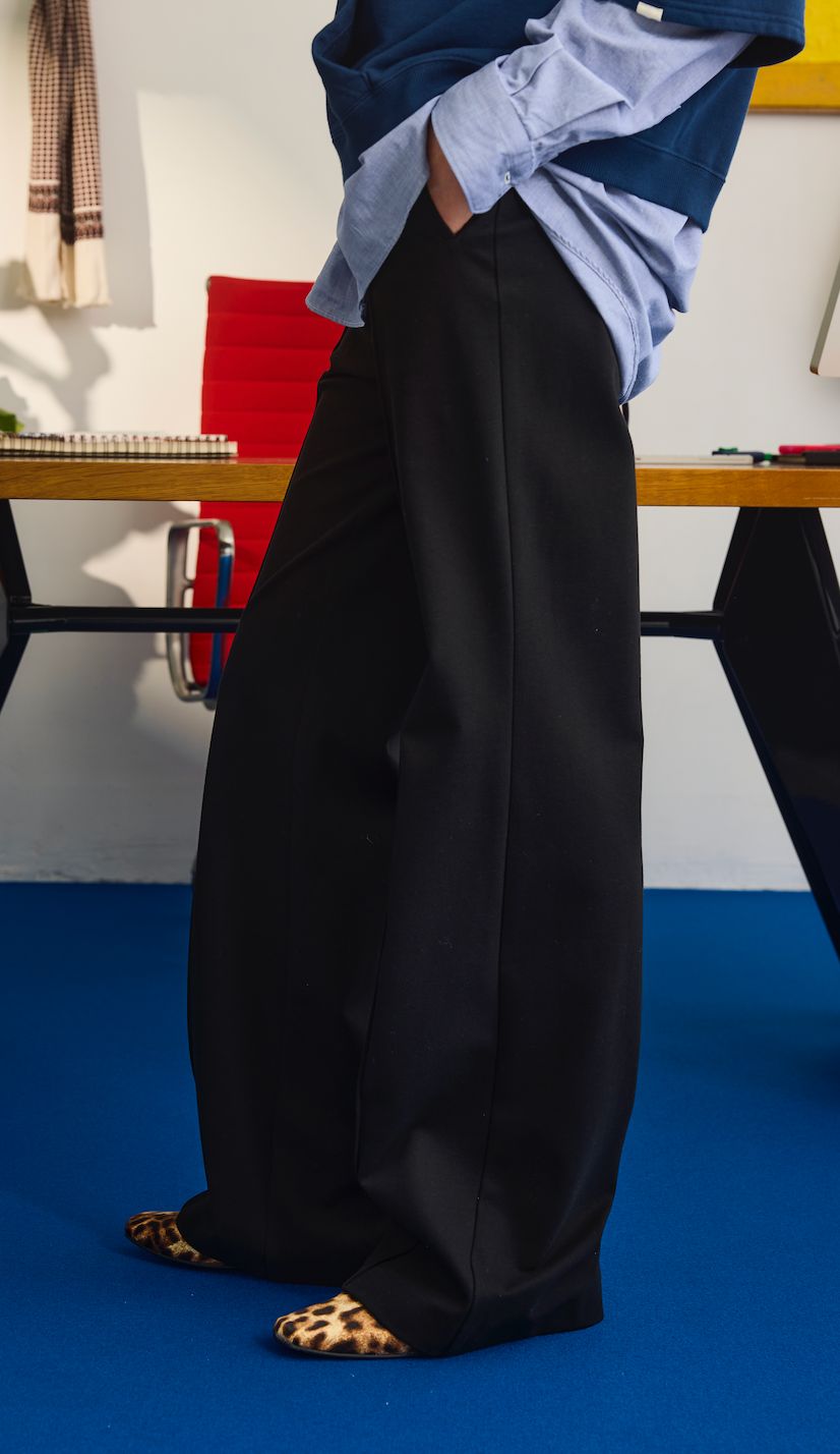 JERSEY PANTS / センタープレスジャージーパンツ / ブラック