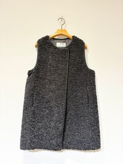 【リア】プードルボア ロングベスト / ブラック