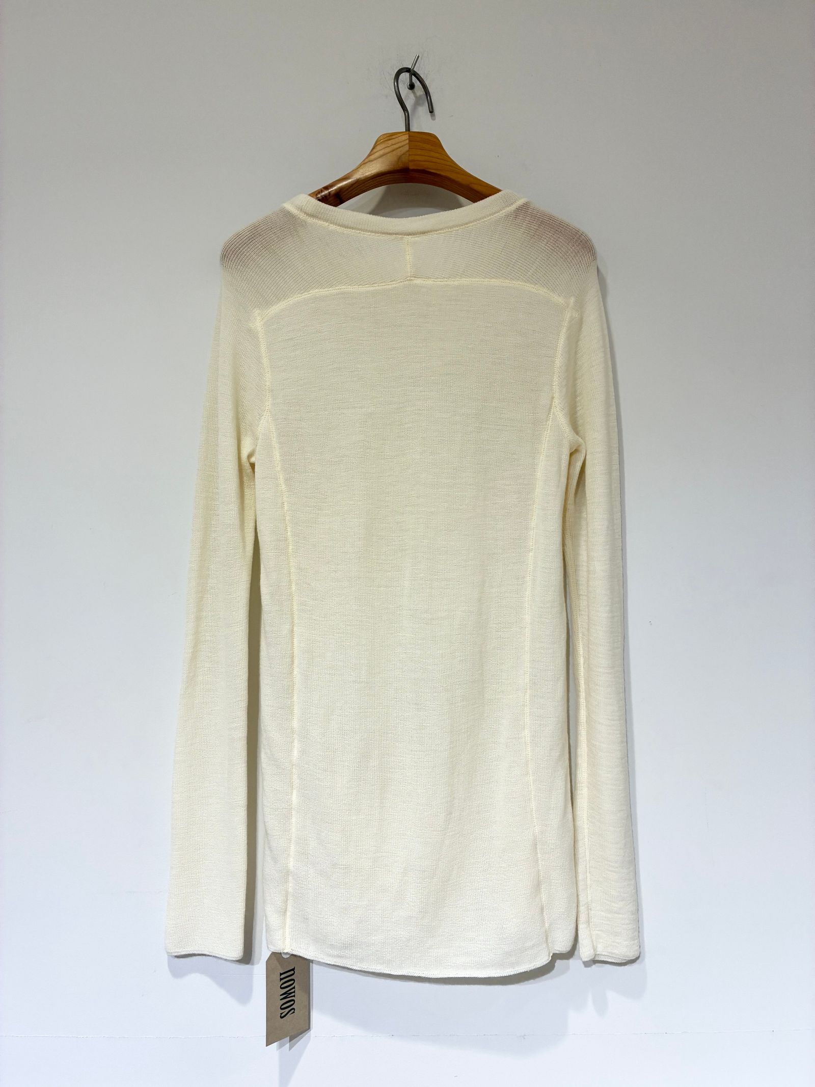 Long Sleeve Top / クルーネック長袖ニット / ホワイト