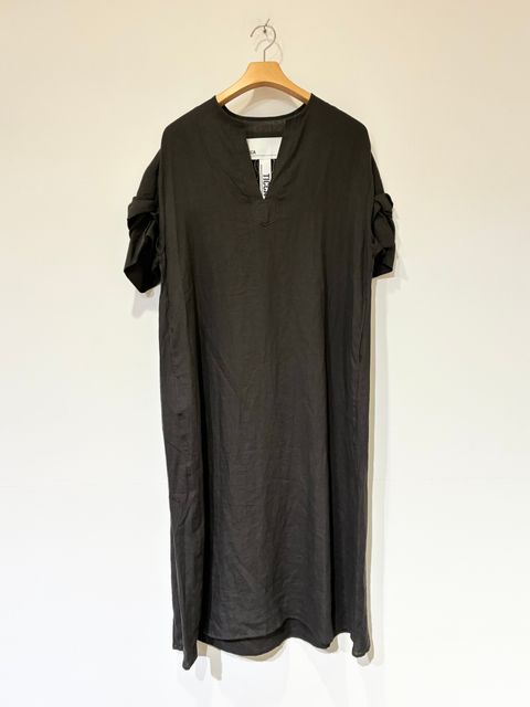 リネンツイストスリーブワンピース / ブラウン