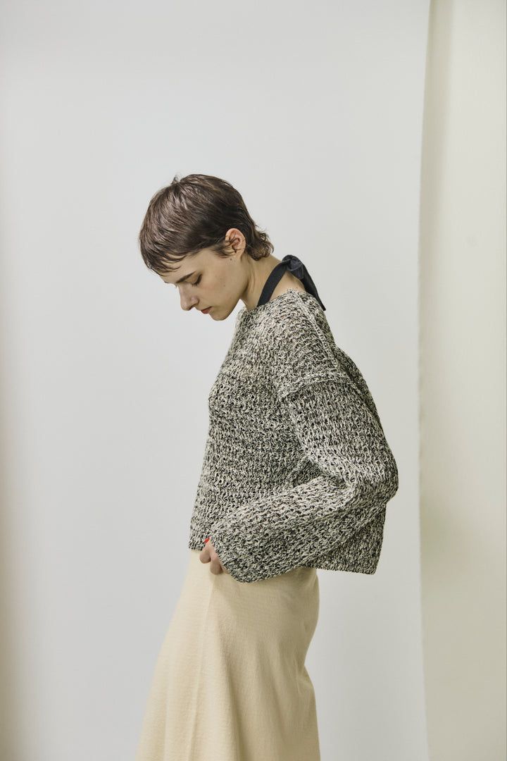 double honeycomb mesh sweater / メッシュニット / ブラック