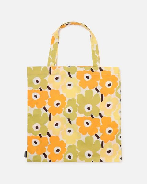 【アジア限定】Mini Unikko / トートバッグ / ファブリックバッグ / 44×43cm / グリーン / イエロー