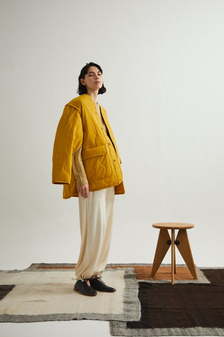 【WILD THINGS × unfil 】quilted nylon 2way jacket / キルティングジャケット / イエロー / マスタード
