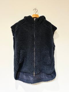 エコペルボア ケープベスト / ボアベスト / ネイビー