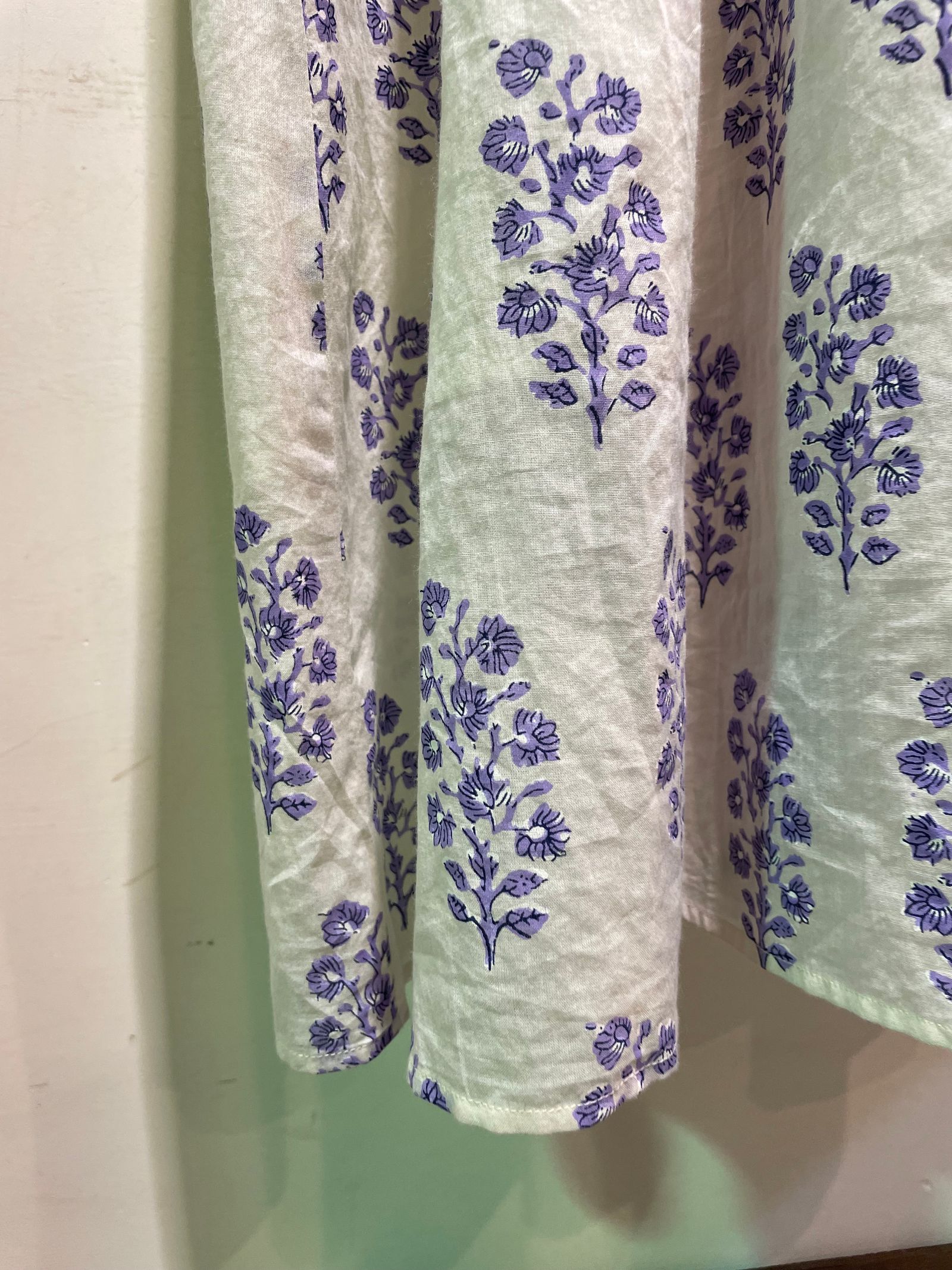 Cotton Voile Ethnic Combination Print Gather Dress / エスニックワンピース / ホワイト