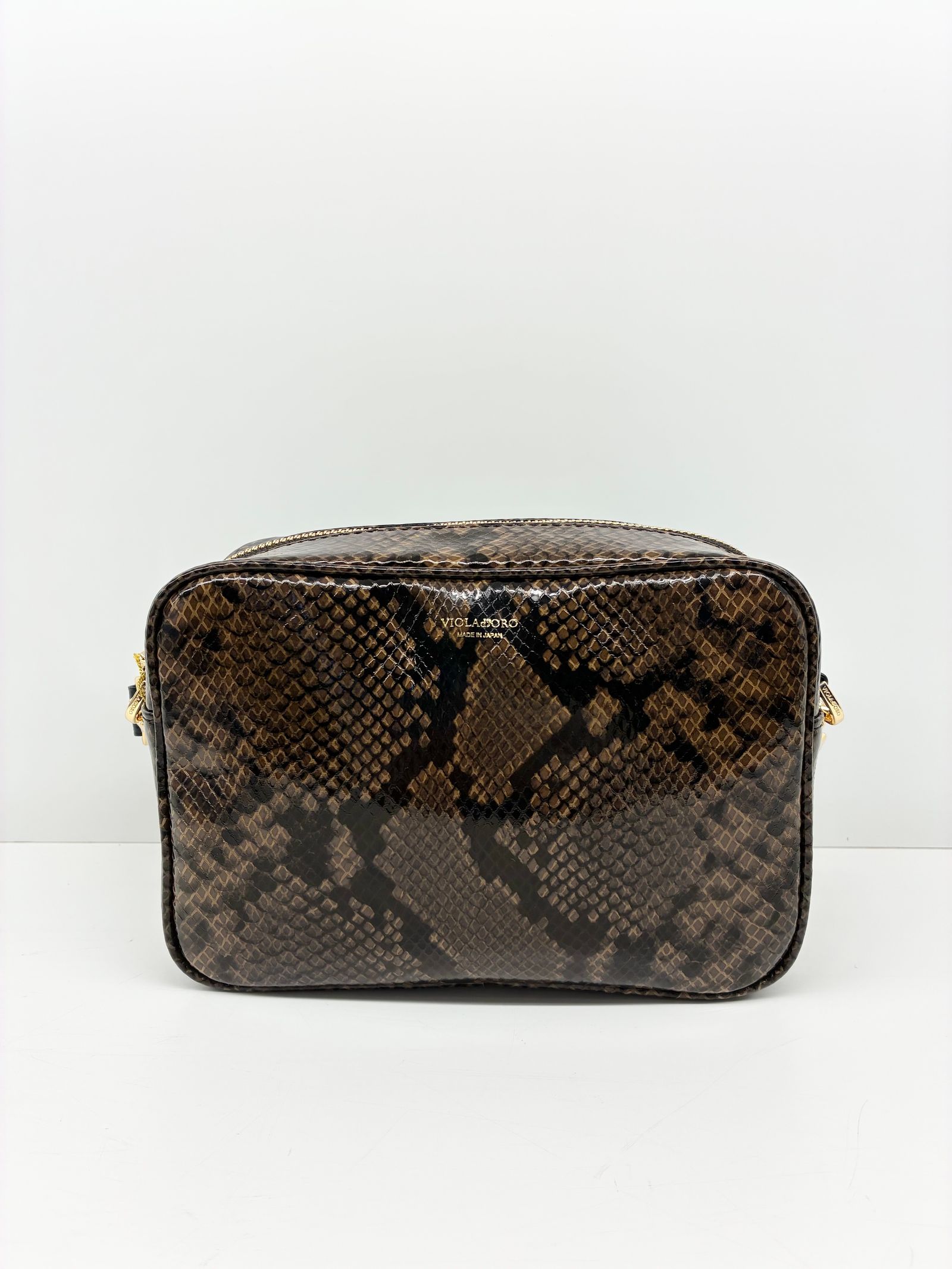 python / パイソン柄カメラバッグ / ショルダーバッグ / ブラウン