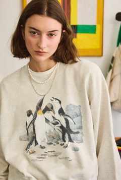 PENGUINES SWEAT / ペンギンプリントスウェット / グレー