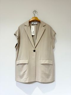フィブリオ 半袖ジャケット / ジレ / ベージュ