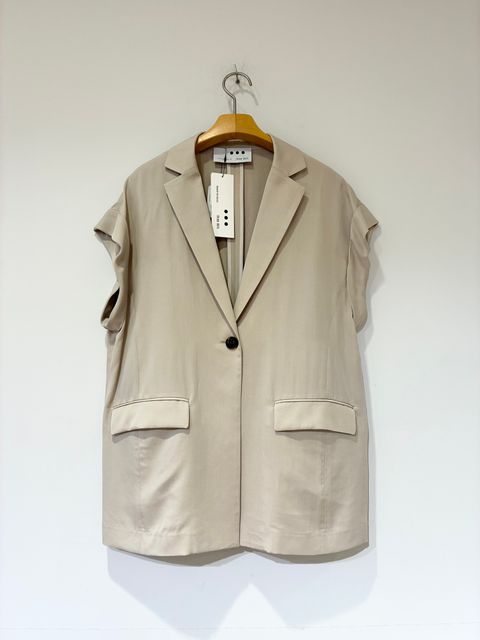 フィブリオ 半袖ジャケット / ジレ / ベージュ