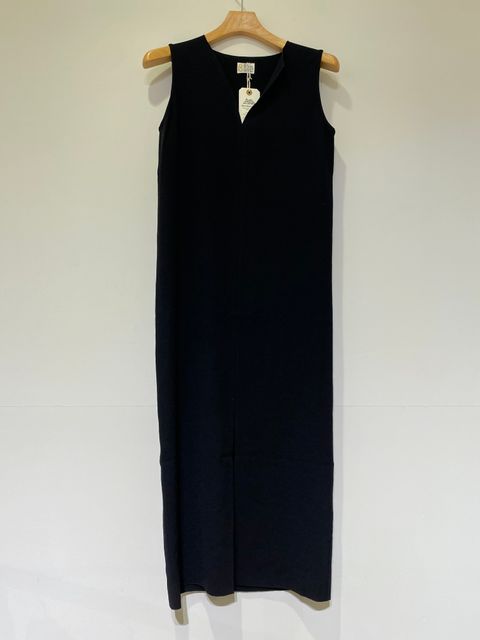 Dry Stretch Georgette Sleeveless Dress in Black greed international Bed&Breakfastワンピース グリードインターナショナル