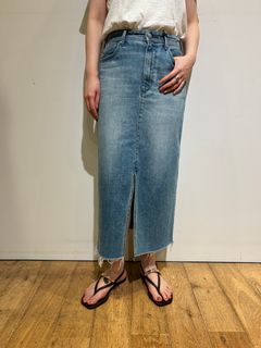 Middle Skirt / カットオフデニムスカート / ブルー