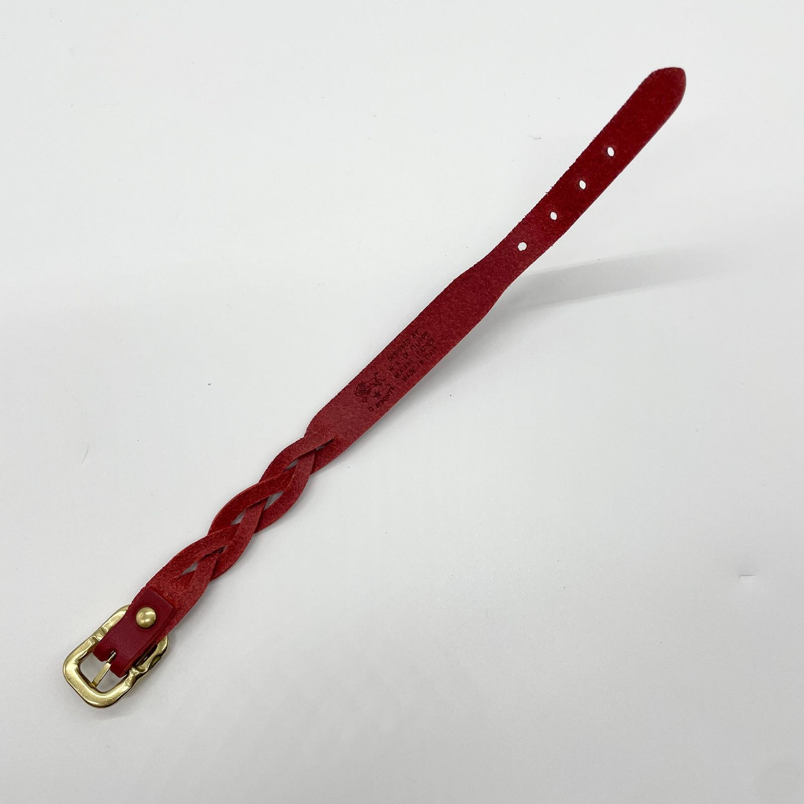 ロゴレザーメッシュブレスレット