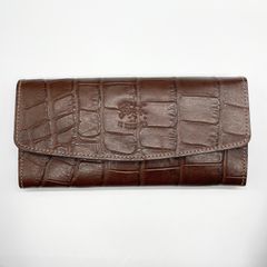 型押しフラップ長財布