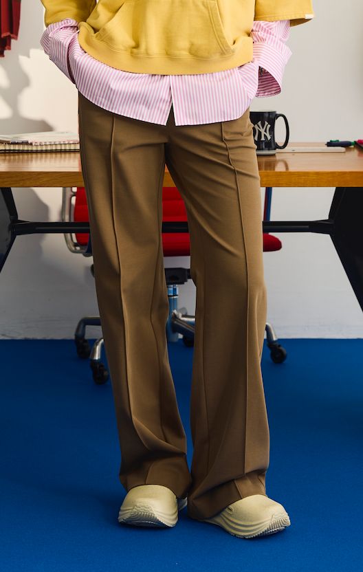 JERSEY PANTS / センタープレスジャージーパンツ / カーキ