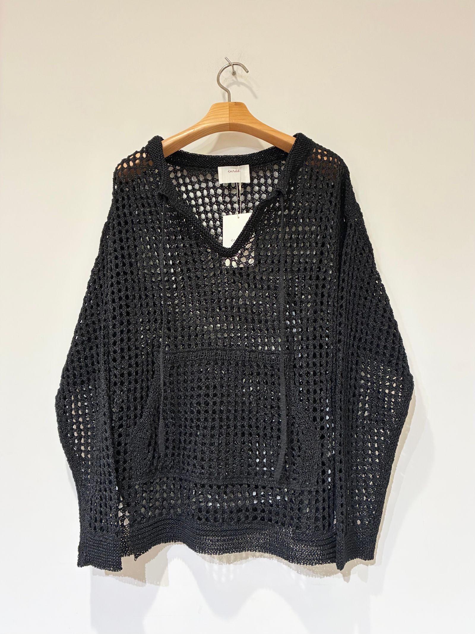 メッシュニットプルオーバー / ブラック