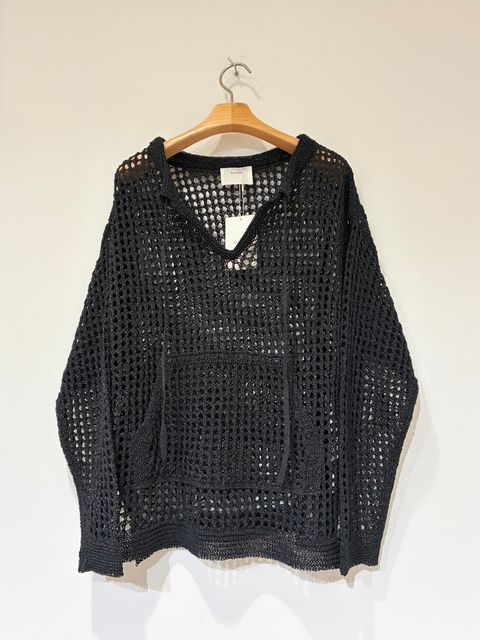 メッシュニットプルオーバー / ブラック