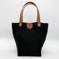 レザー×キャンバス ハンドバッグ