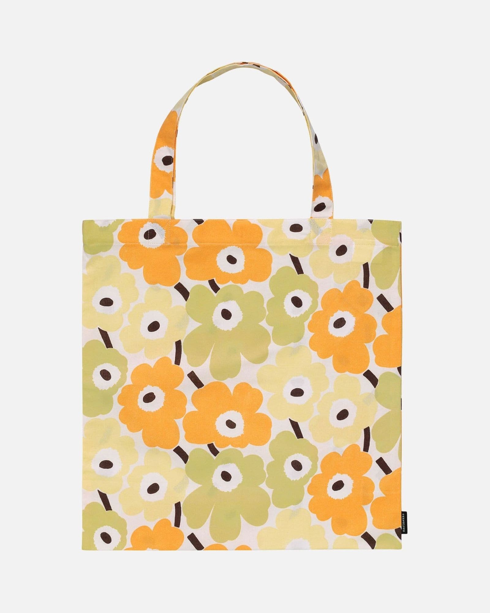 【アジア限定】Mini Unikko / トートバッグ / ファブリックバッグ / 44×43cm / グリーン / イエロー