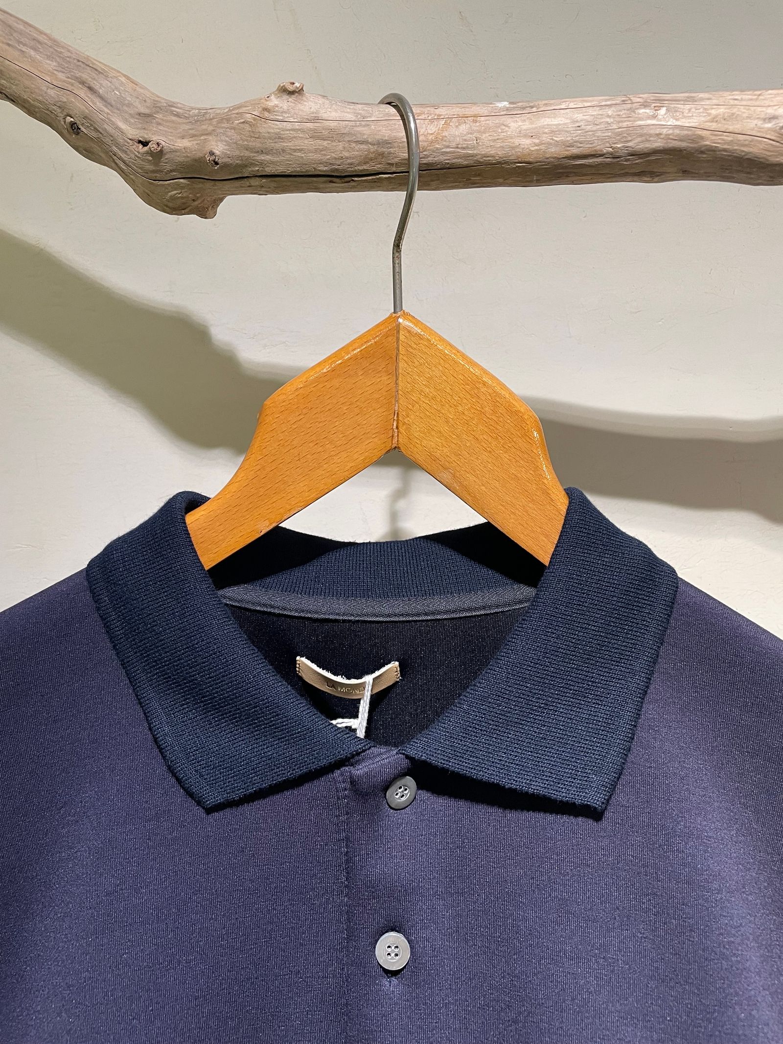 DOUBLE AIR KNIT POLO SHIRTS / ダンボールニットポロシャツ / ネイビー