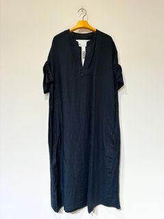 リネンツイストスリーブワンピース / ネイビー
