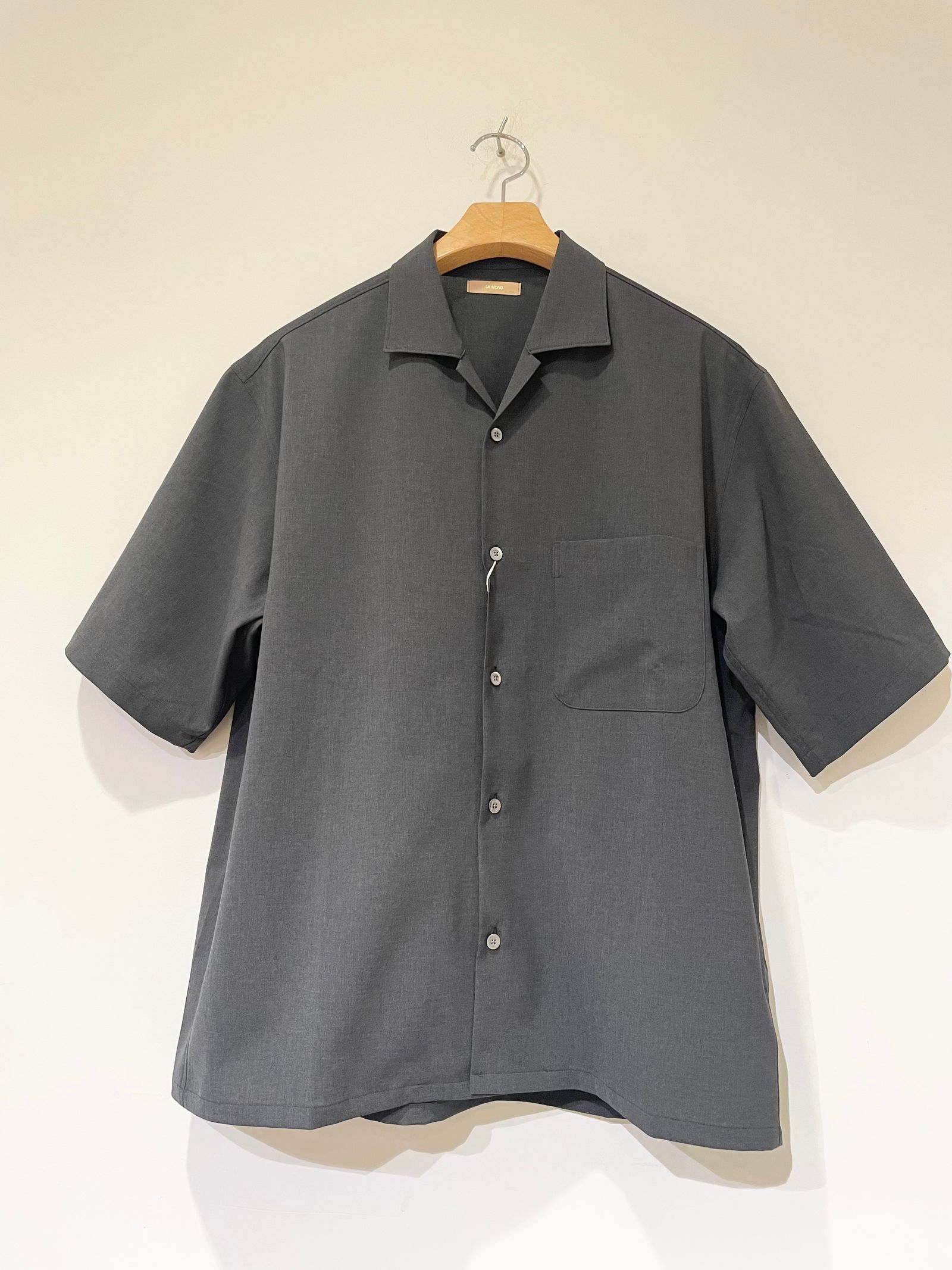 Shari Shirts / オープンカラーシャツ / チャコールグレー