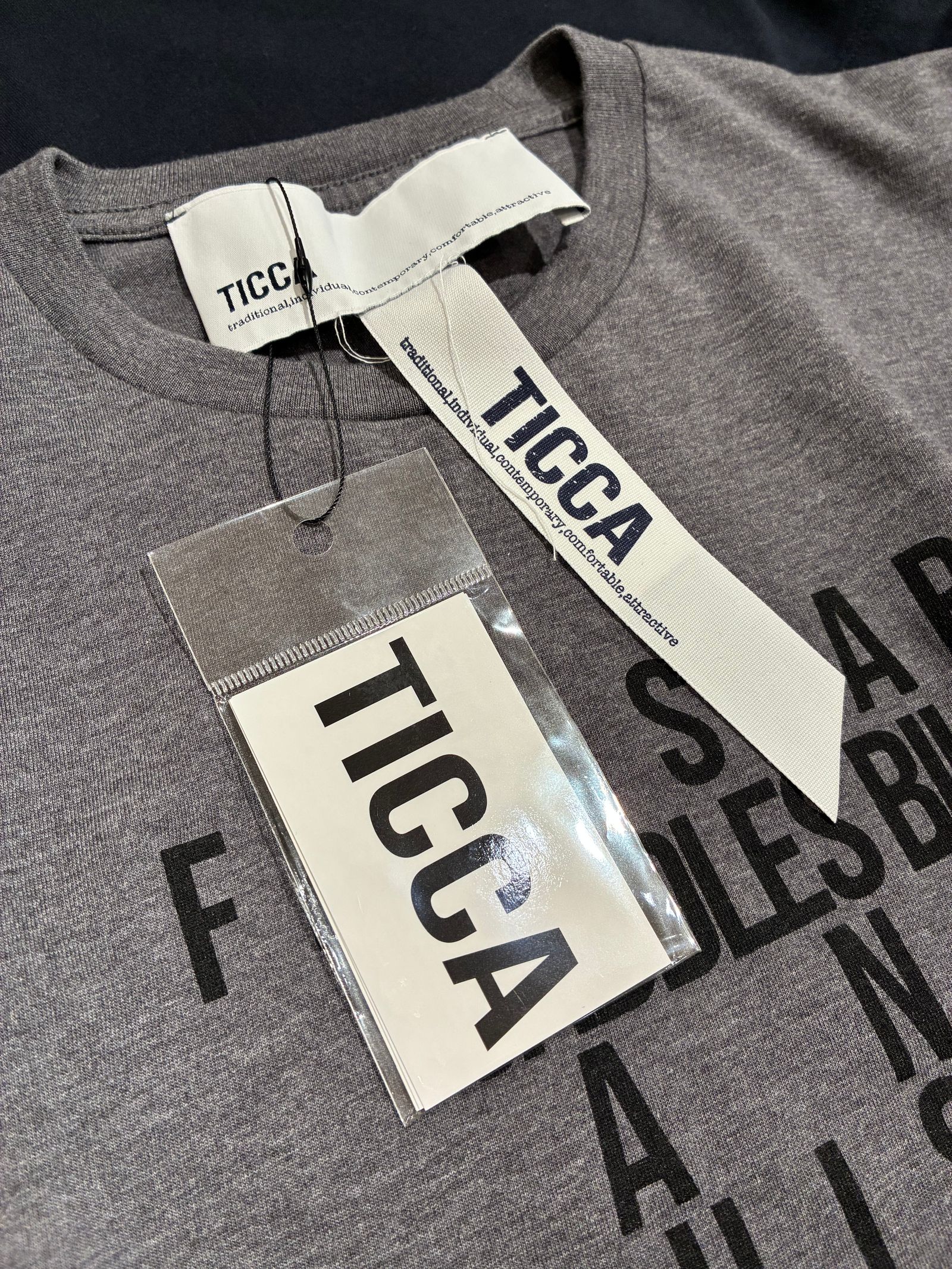 FIVE STARTシャツ / プリントTシャツ / チャコールグレー