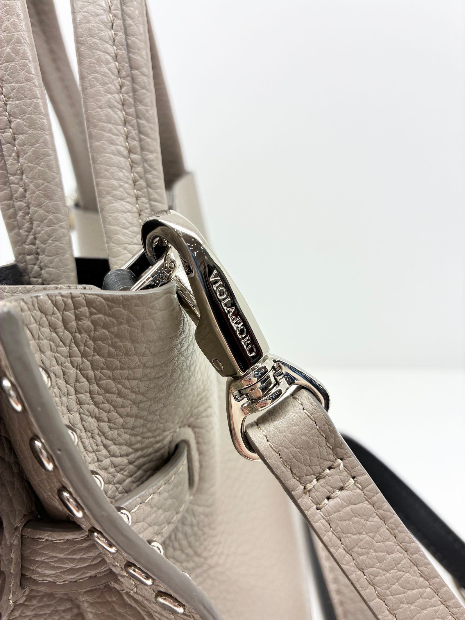 MIRO / スタッズ付き2wayレザートートバッグ / ライトトープ / ベージュ / グレージュ