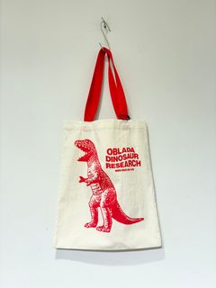 【ラスト1点】DINOSAUR TOTE / 恐竜柄トートバッグ / レッド