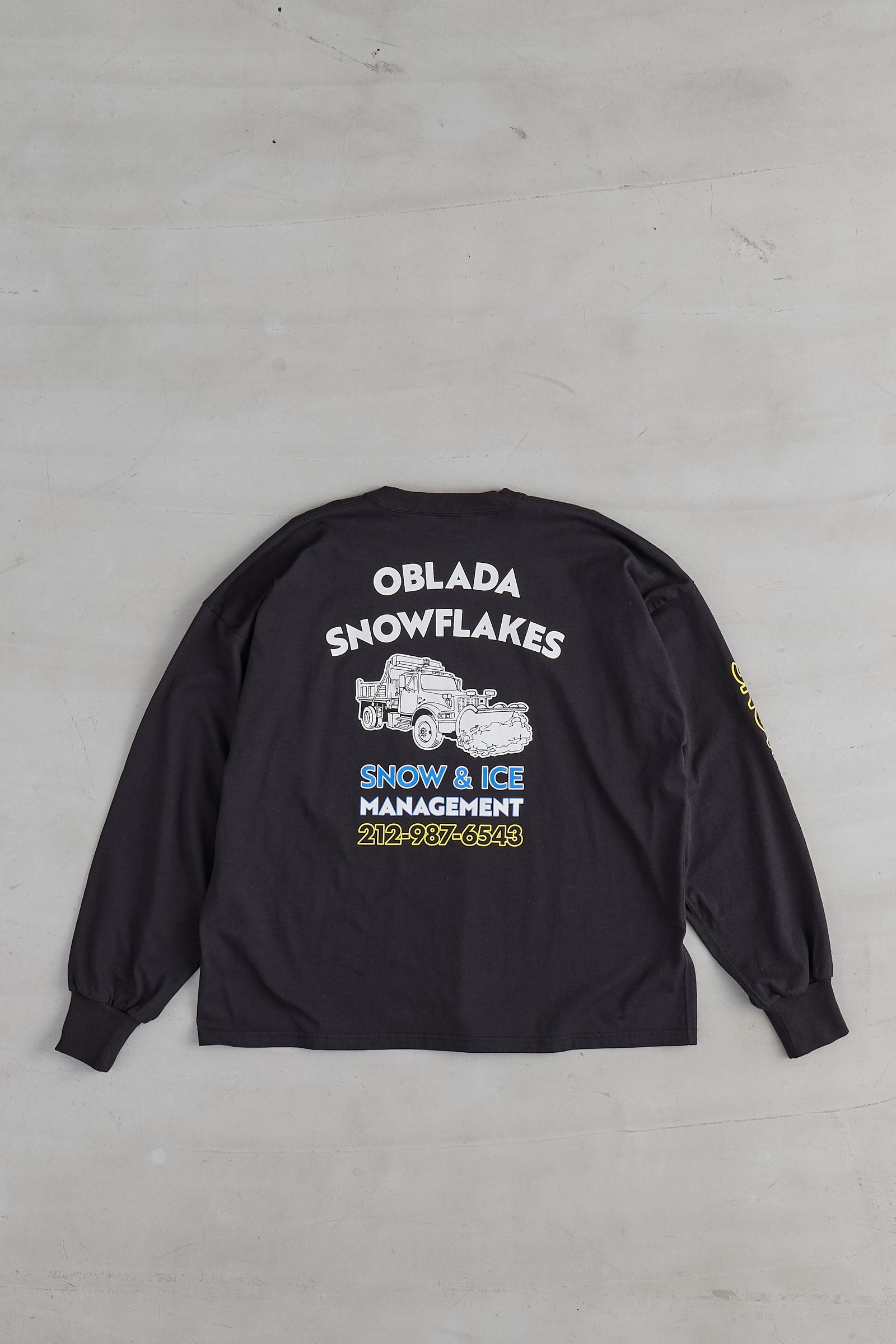 SNOWFLAKES LONG TEE / バックプリントロンT / ブラック