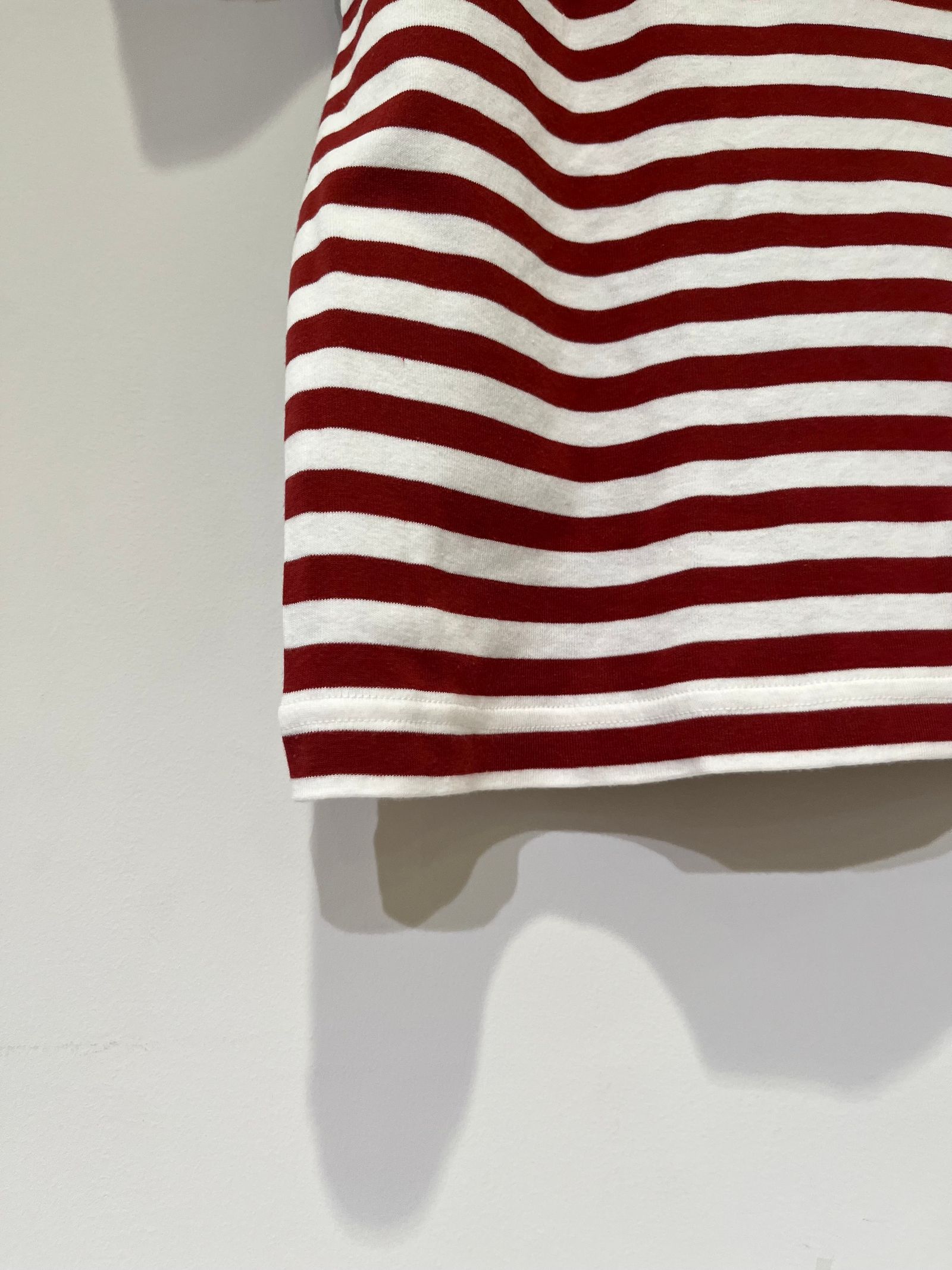 FRENCH STRIPED HALF SLEEVE TEE / ボーダーTシャツ / ボルドー