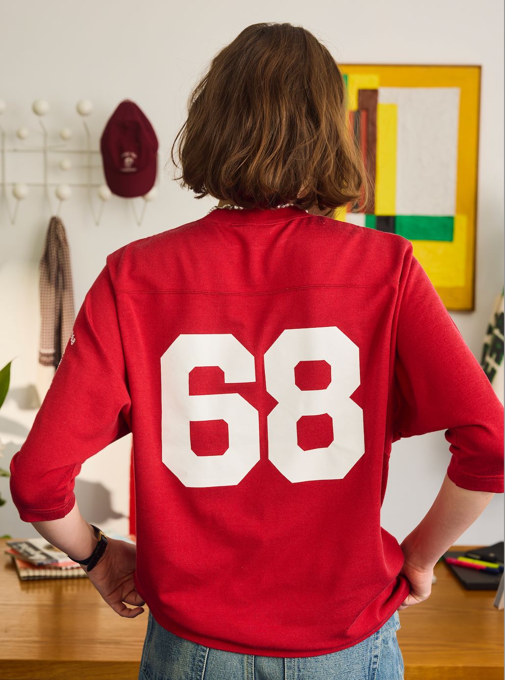 FOOTBALL TEE / ナンバリングプリントTシャツ / レッド