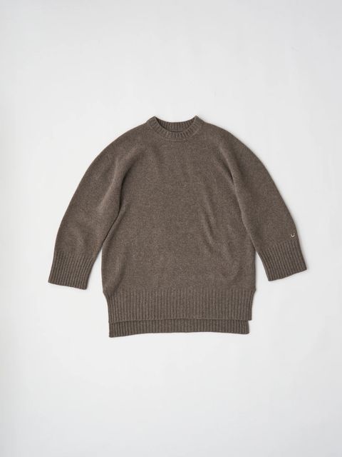 FINE LAMBS WOOL OVERSIZED P/O / チュニック丈ニット / ダークモカ / ベージュ