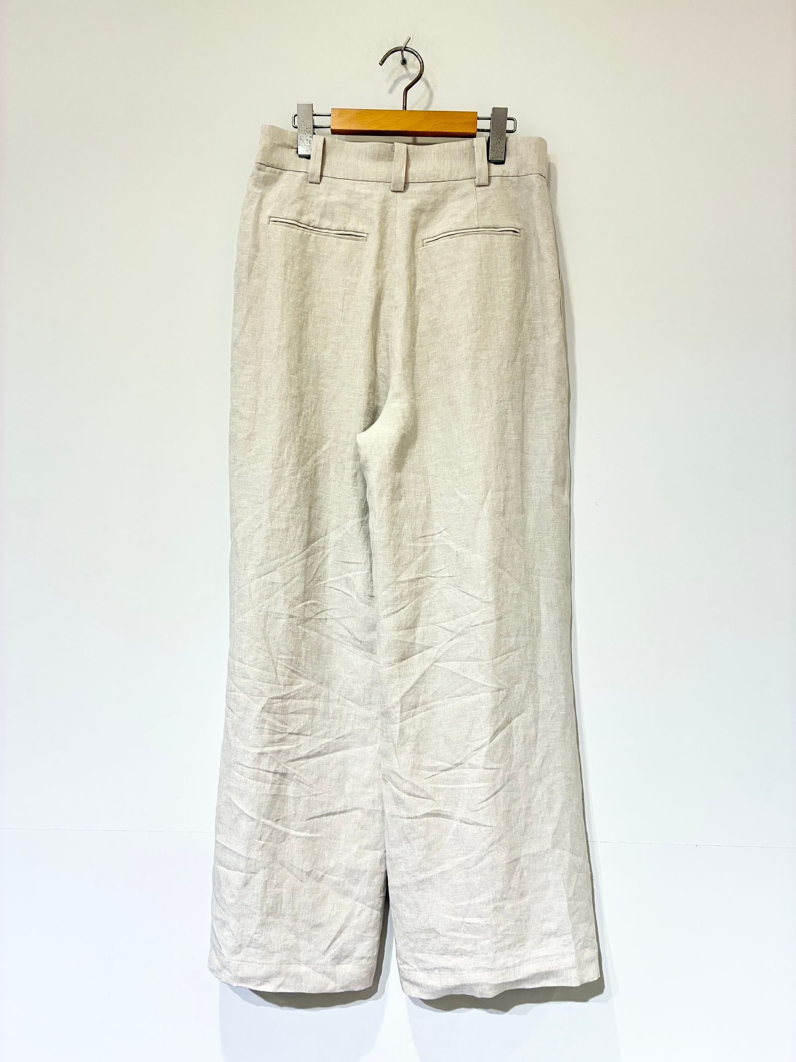リネンワイドタックパンツ / ベージュ