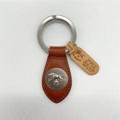 キーリング/小判型/あか茶