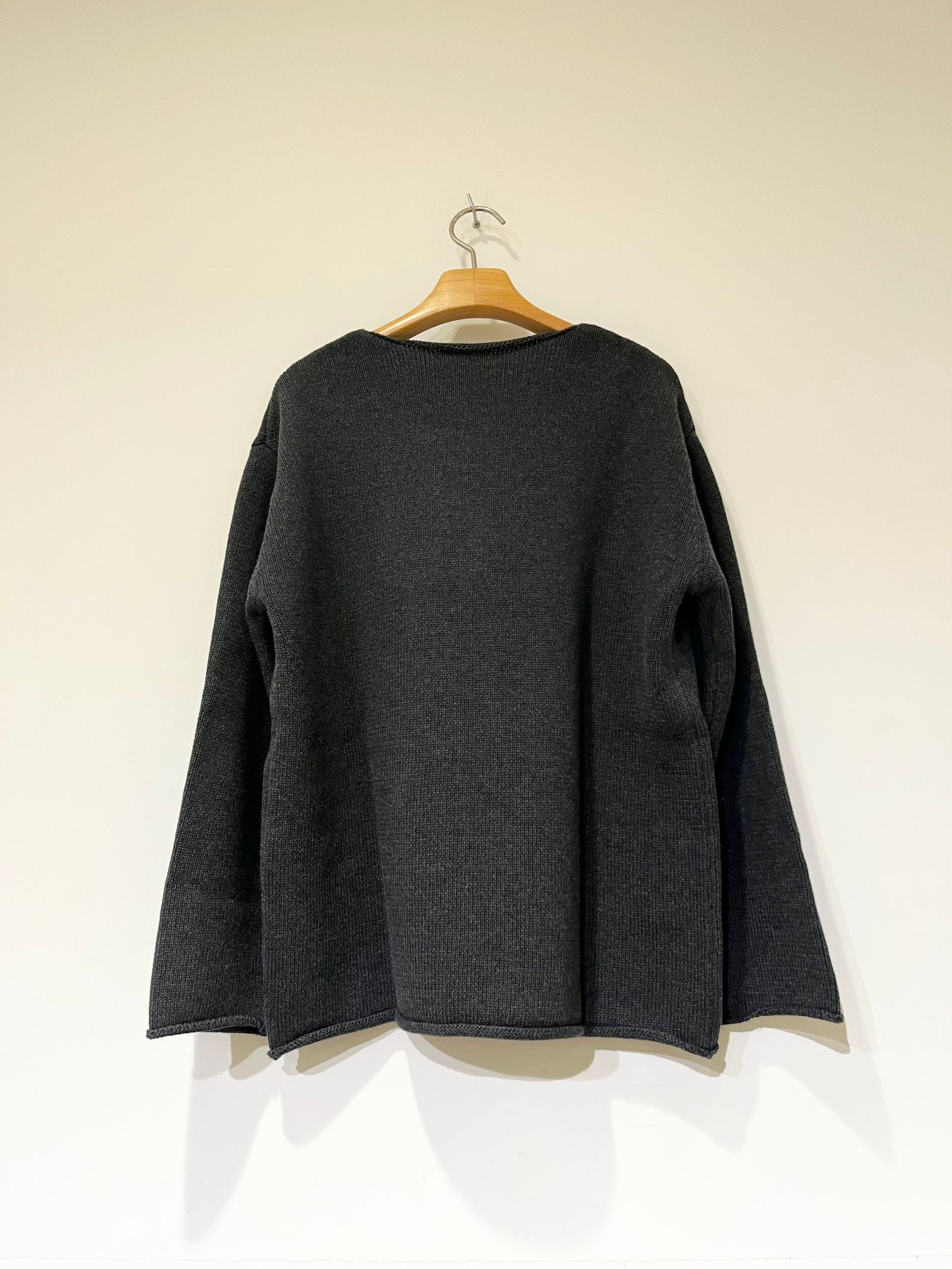Hanzo Cotton Top / オーバーサイズ / コットンニット / チャコール