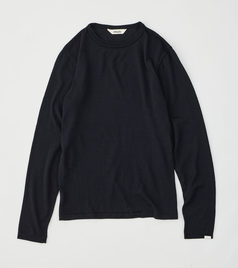 WOOL LONGTEE / リンガーロンT / ブラック