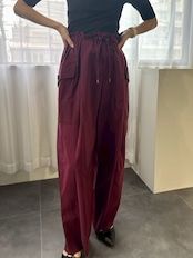 cotton cupra cargo easy pants / コットンキュプラカーゴイージーパンツ / ボルドー