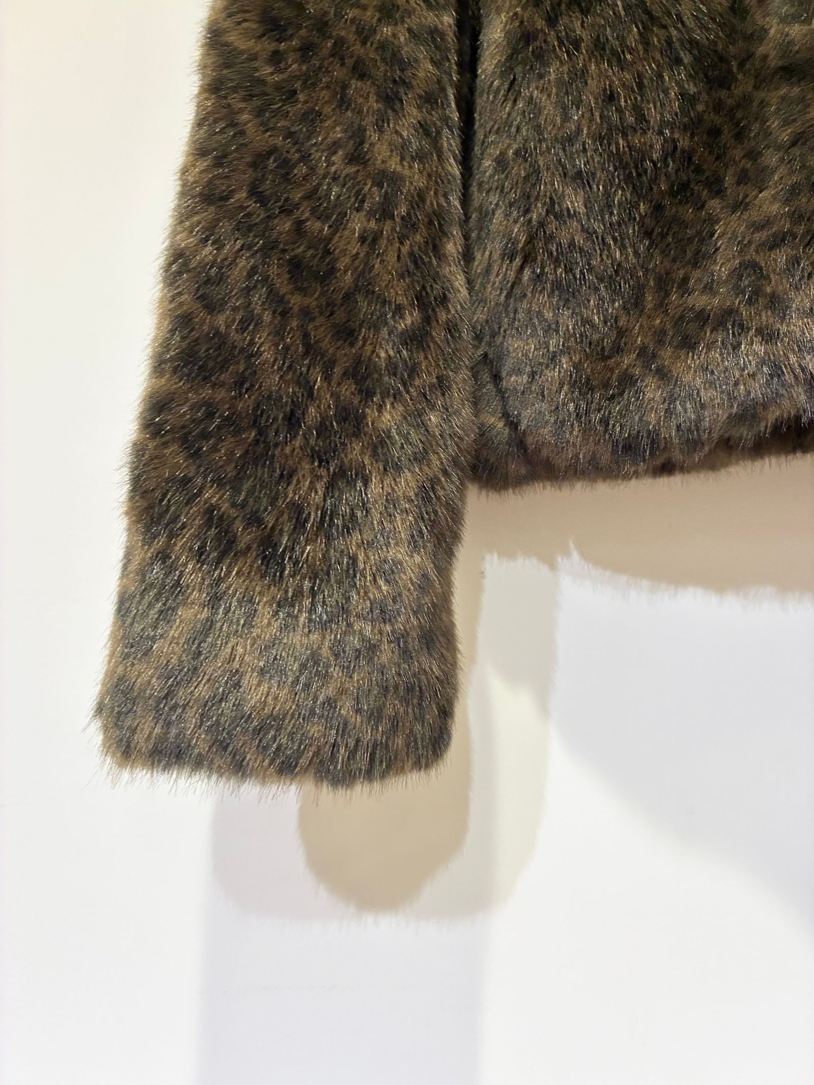 レオパードファーショートコート / ブラウン